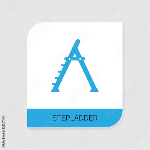 Editable filled stepladder icon from Construction icons category. Isolated vector stepladder sign on white background