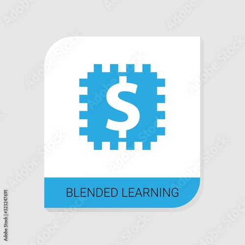 Editable filled Blended Learning icon from e-Learning icons category. Isolated vector Blended Learning sign on white background