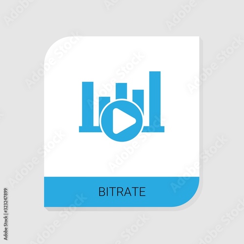 Editable filled Bitrate icon from Video Streaming icons category. Isolated vector Bitrate sign on white background