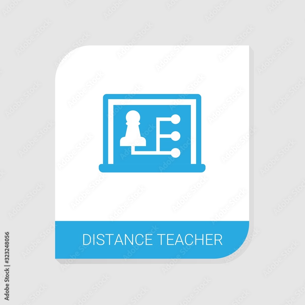 Editable filled Distance teacher icon from e-Learning icons category. Isolated vector Distance teacher sign on white background Editable filled Distance teacher icon from e-Learning icons category. Isolated vector Distance teacher sign on white background