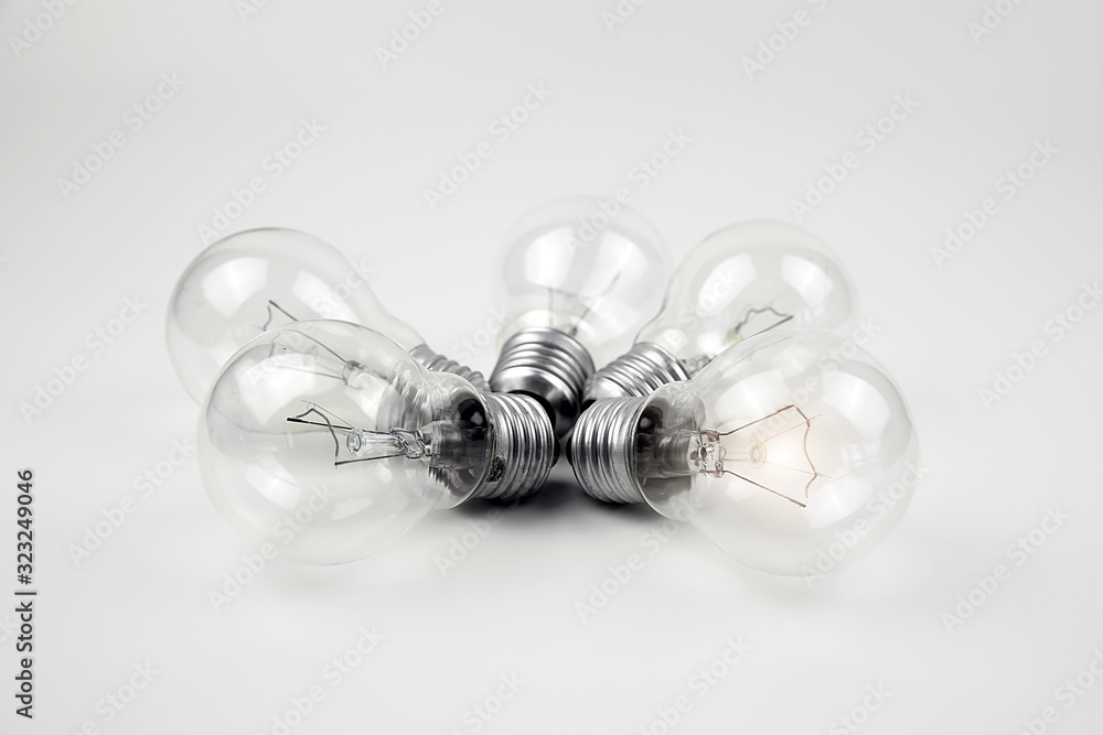 Light bulbs with bright light concetp for creativity, knowledge and organizational leadership. Light bulbs with bright light concetp for creativity, knowledge and organizational leadership.