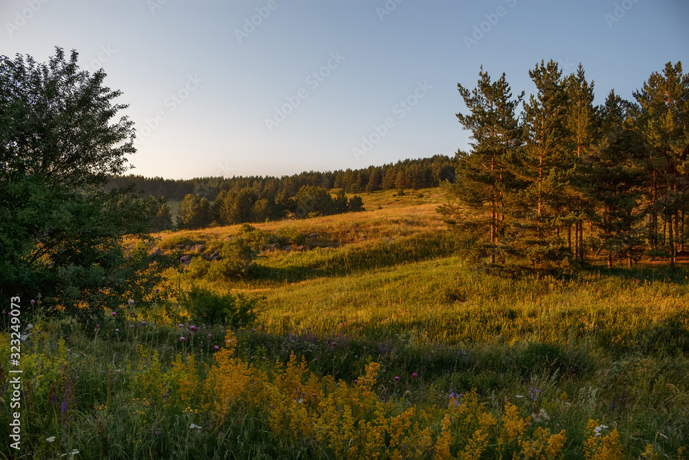Summer landscape with blue sky Summer landscape with blue sky