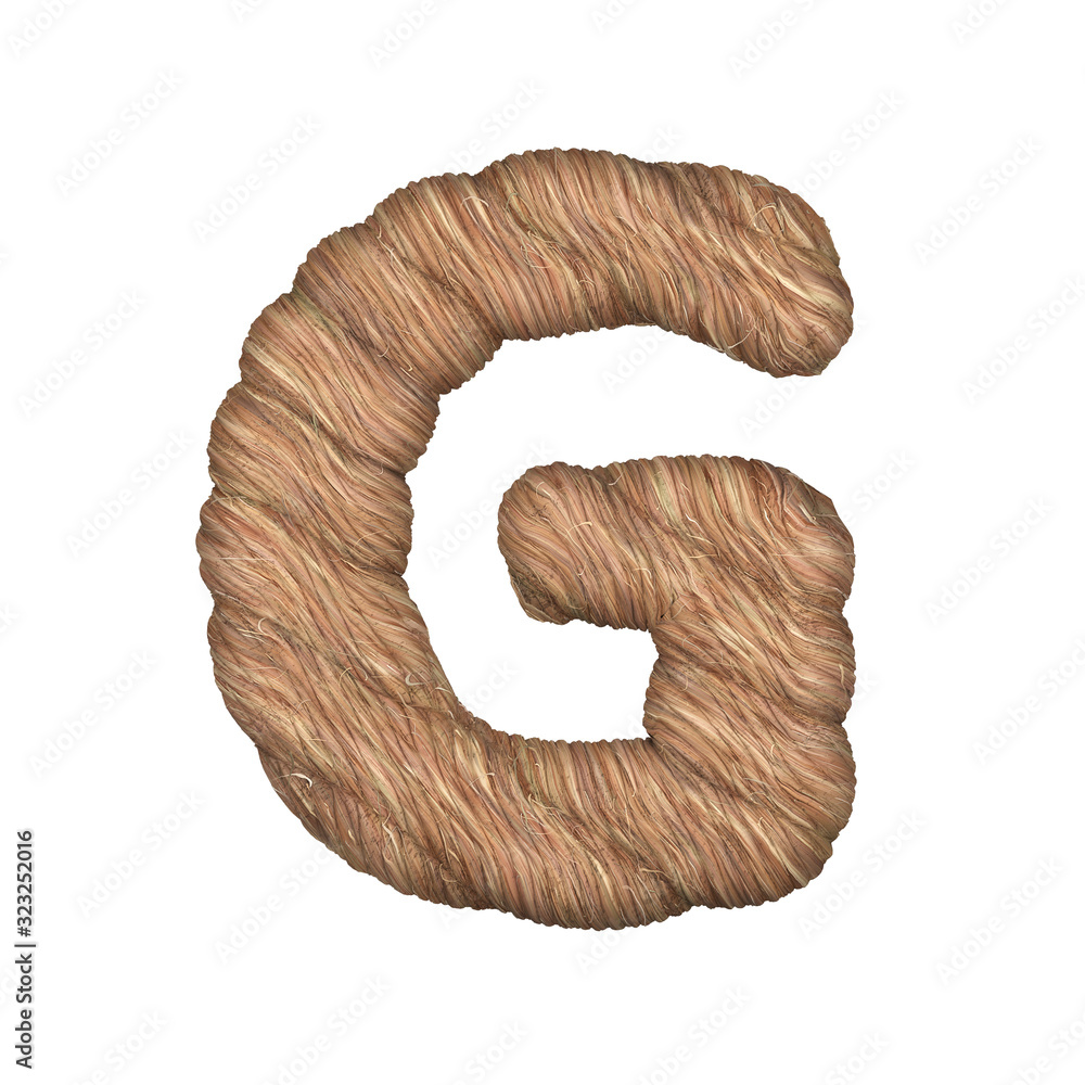 Letter stylized in the form of a rope - 3D render Letter stylized in the form of a rope - 3D render