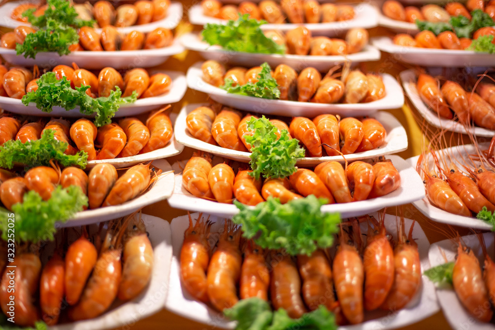 shrimp and seafood in the market shrimp and seafood in the market