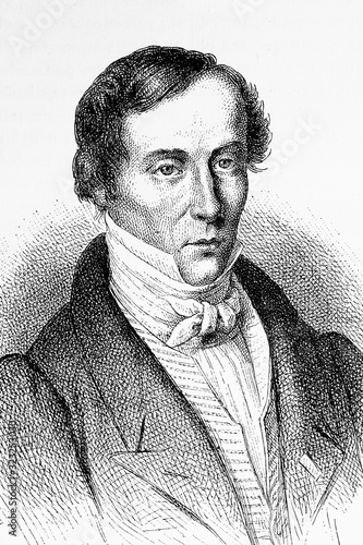 Augustin-Jean Fresnel. French scientist, engineer and physicist. 1788-1827. Antique illustration. 188 photo