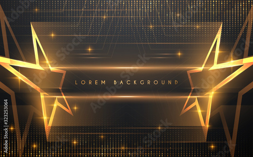 Abstract gold stars background template