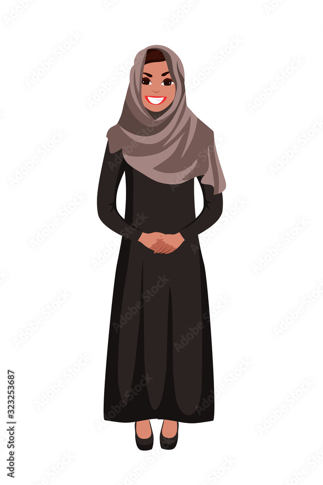 Obraz premium Smiling arabian woman isolated on white background