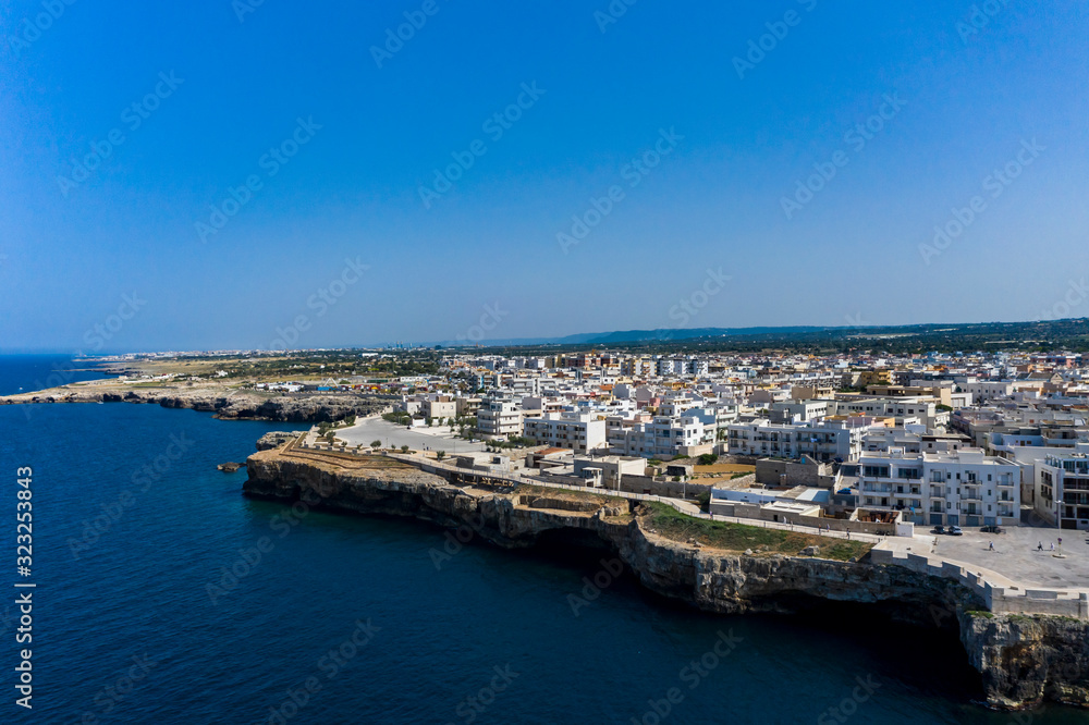 Aerial view Polignano a Mare, Puglia, Southern Italy, Italy, Europe Aerial view Polignano a Mare, Puglia, Southern Italy, Italy, Europe