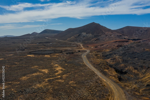 Inland Northern Fuerteventura, aerial view from drone near towards Bayuyo volcano system. October 2019 photo