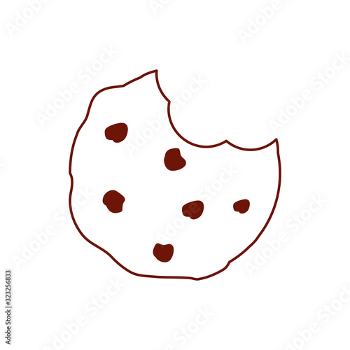 Isolated sweet cookies line style icon vector design