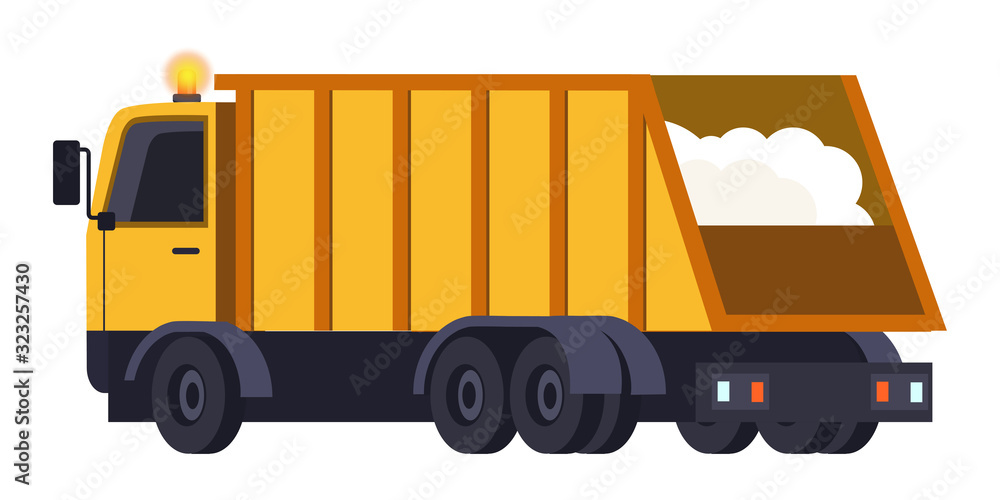 Dumping truck for snow transportation after remove Dumping truck for snow transportation after remove