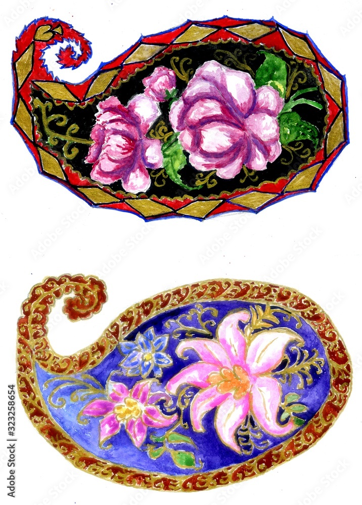 Paisley floral art