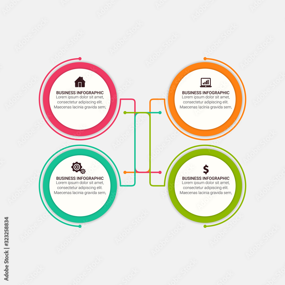 Business infographic template. Colorful elements with numbers 3, 4, 5, 6 options or steps. Vector illustration graphic design. Business infographic template. Colorful elements with numbers 3, 4, 5, 6 options or steps. Vector illustration graphic design.