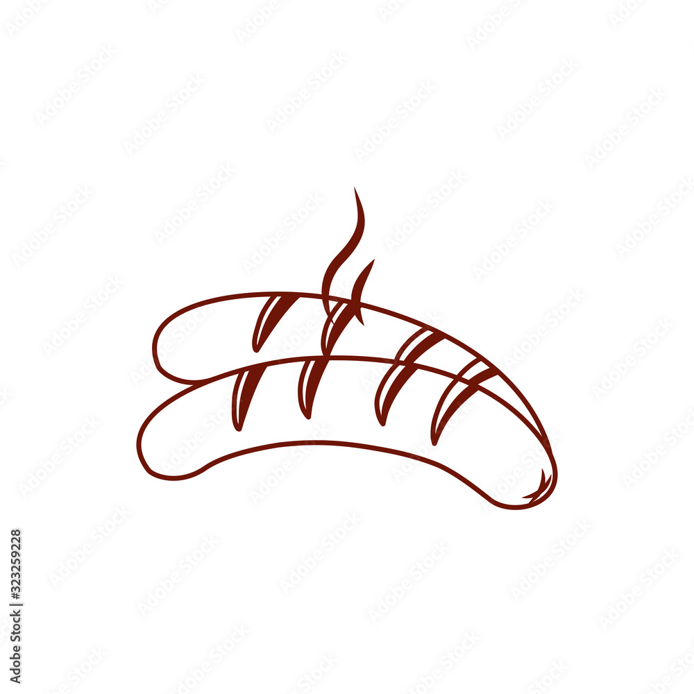 Obraz premium Isolated sausages line style icon vector design