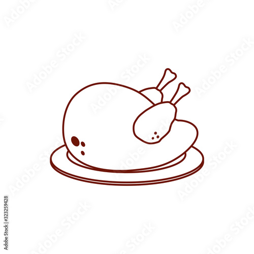 Isolated chicken line style icon vector design