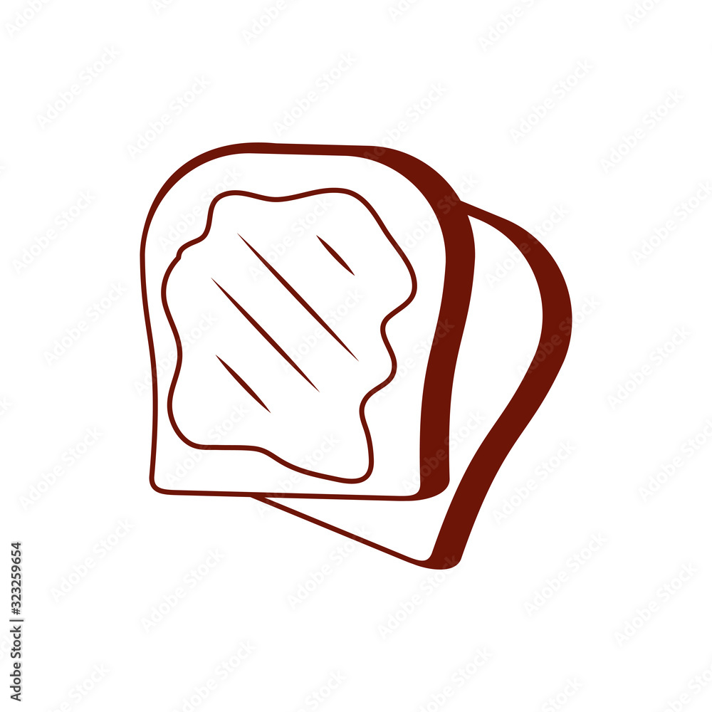 Isolated bakery bread line style icon vector design Isolated bakery bread line style icon vector design