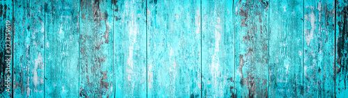 Aquamarine turquoise rustic wooden texture - wood background banner panorama