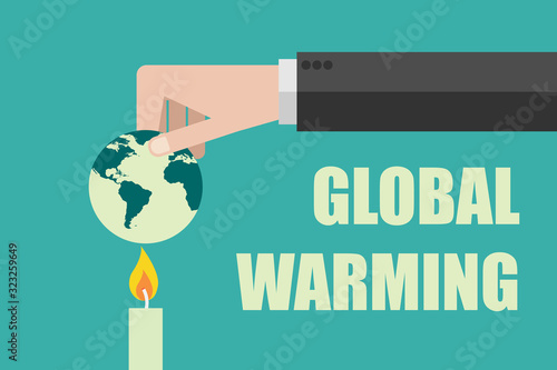 burning the world, stop global warming concept