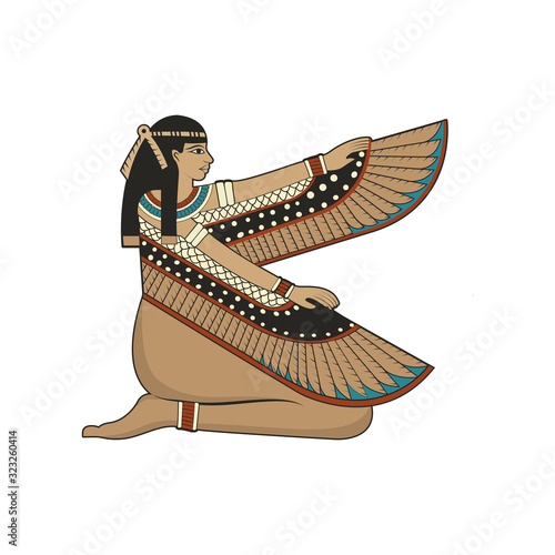 Maat, goddess of truth and justice, vector illustration