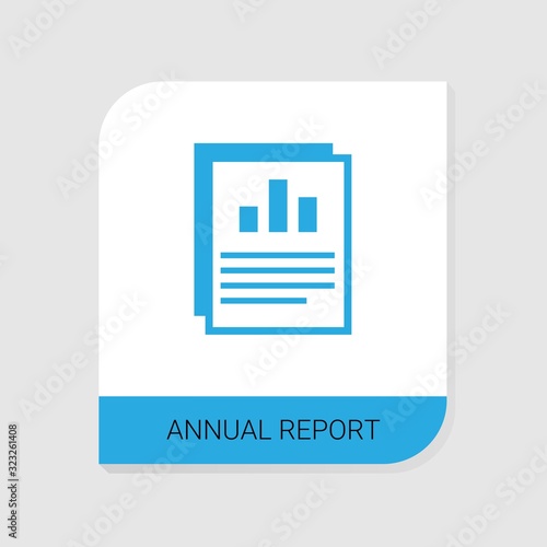 Editable filled Annual report icon from Accounting icons category. Isolated vector Annual report sign on white background