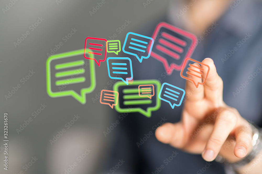 speech bubbles. People Chatting. 3d illustration of a communication concept, relating to feedback 3d speech bubbles. People Chatting. 3d illustration of a communication concept, relating to feedback 3d