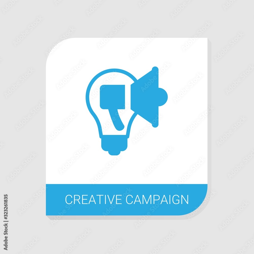 Editable filled Creative campaign icon from Digital Marketing icons category. Isolated vector Creative campaign sign on white background Editable filled Creative campaign icon from Digital Marketing icons category. Isolated vector Creative campaign sign on white background