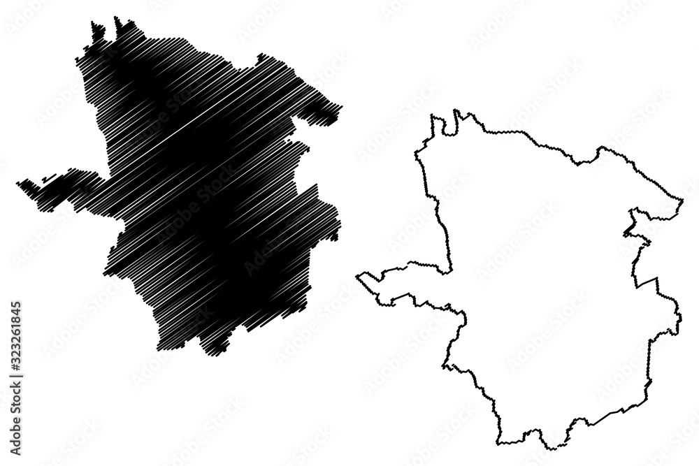 Laane-Viru County (Republic of Estonia, Counties of Estonia) map vector illustration, scribble sketch Laane-Virumaa map