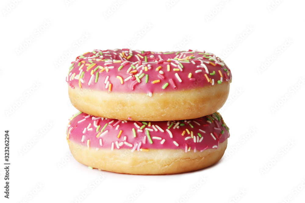 Donut with sprinkles isolated on white background Donut with sprinkles isolated on white background