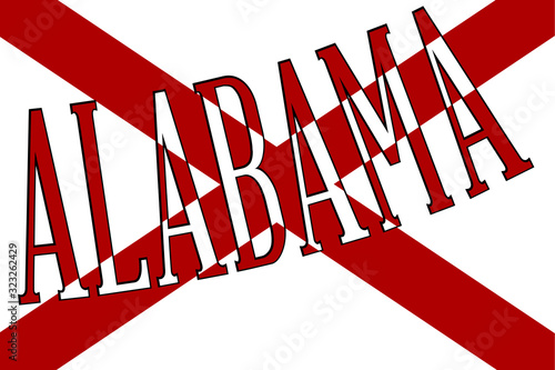 Alabama Sate Flag With Text