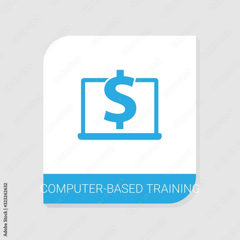 Editable filled Computer-Based Training icon from e-Learning icons category. Isolated vector Computer-Based Training sign on white background Editable filled Computer-Based Training icon from e-Learning icons category. Isolated vector Computer-Based Training sign on white background