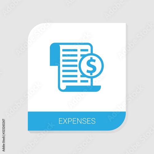 Editable filled Expenses icon from Accounting icons category. Isolated vector Expenses sign on white background