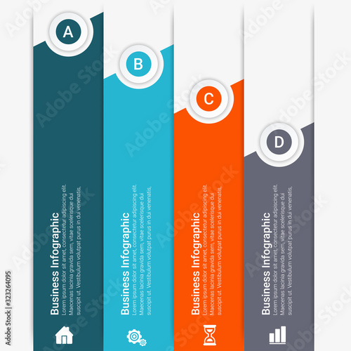  Infographic concept. Business template with steps, options, parts. Can be used for workflow layout, diagram, chart, step by step infographics, web design. Vector illustration