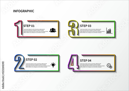 Presentation business infographic template with 4 options. Vector illustration.