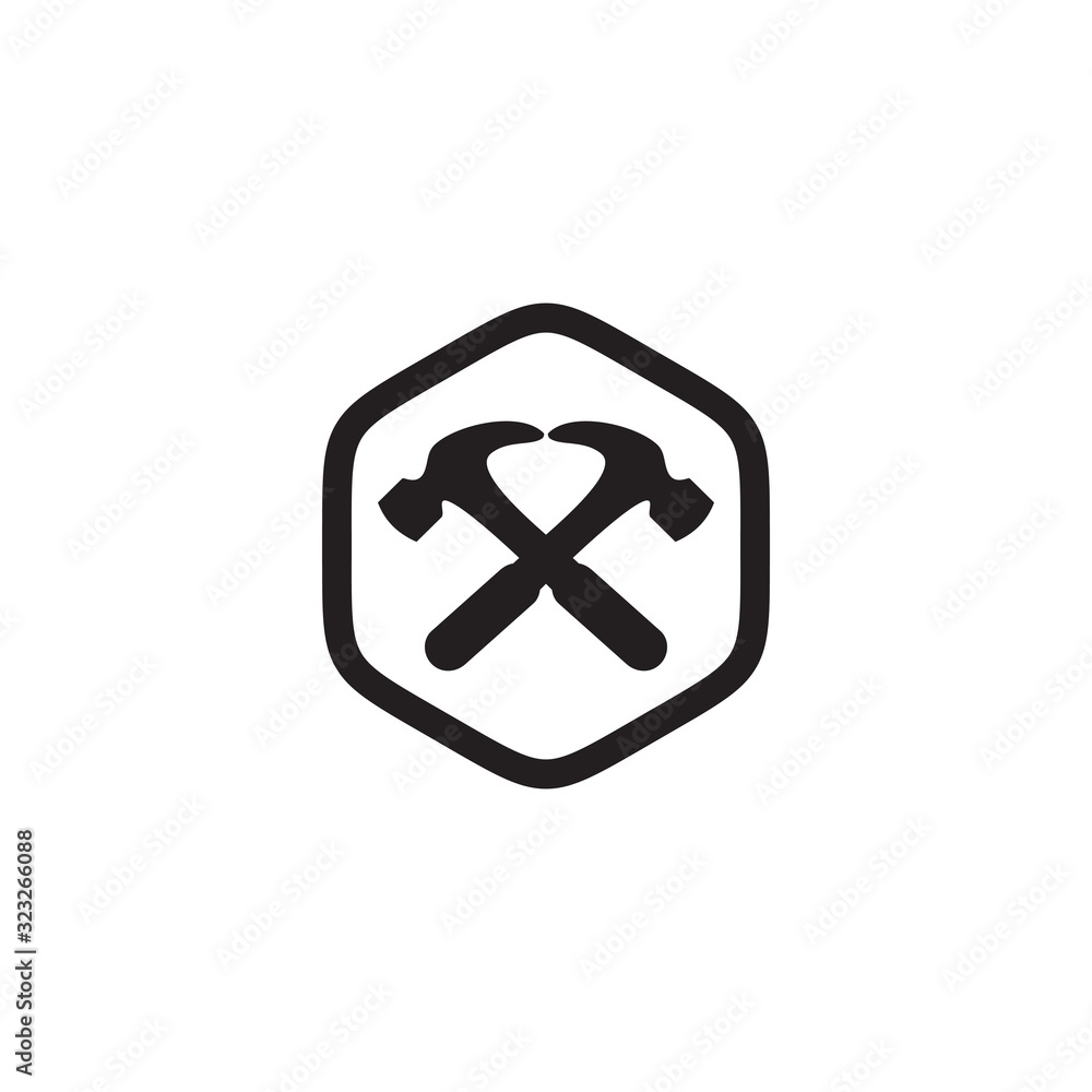Hammer logo design vector template Hammer logo design vector template