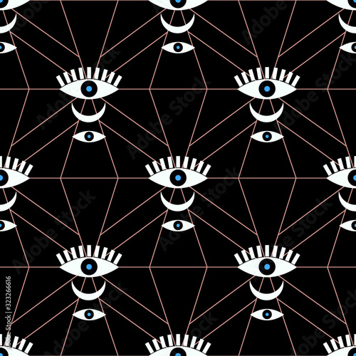 Esoteric, mystical eye symbol pattern design. eye of Ra, eye of Horus, Egypt old god eye background