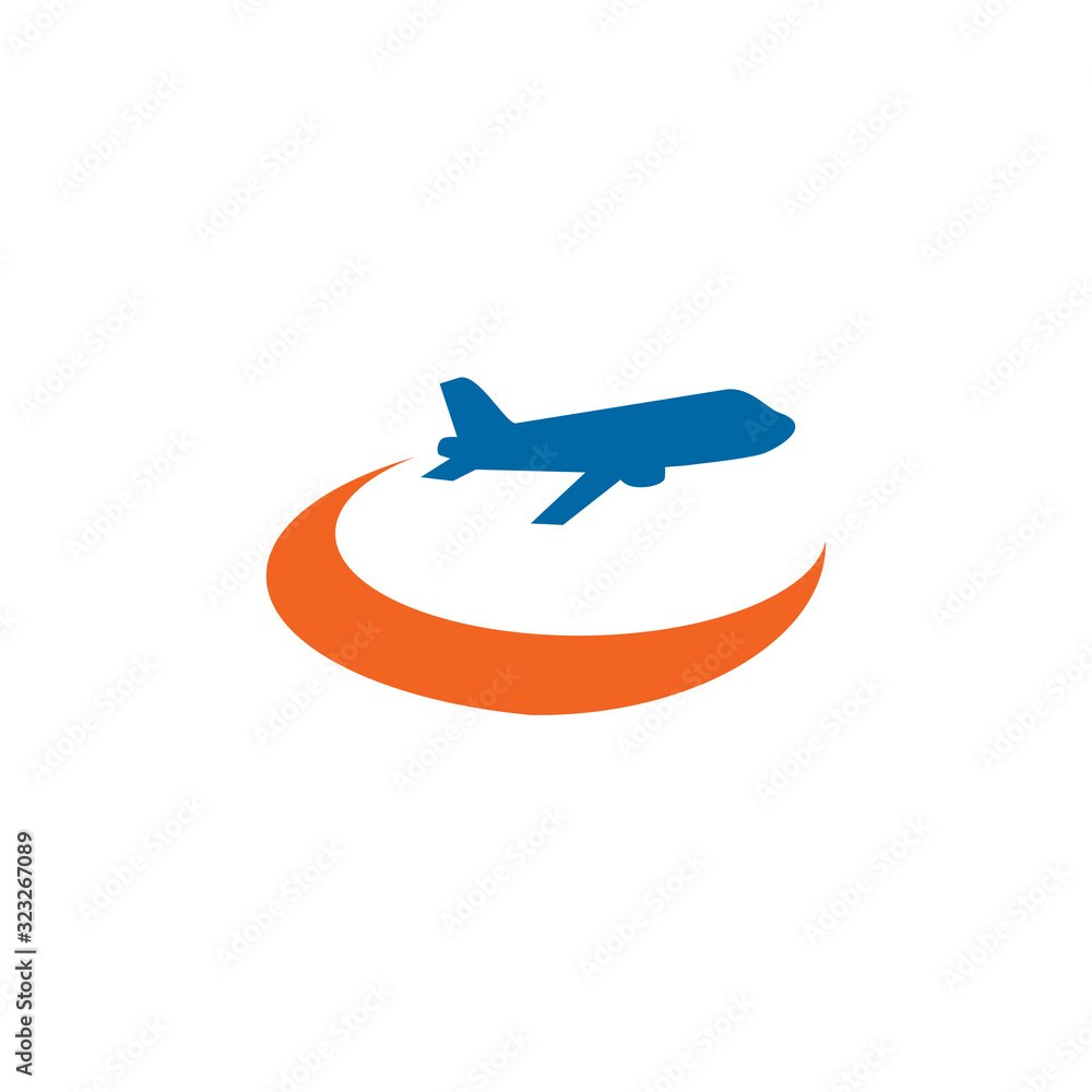 Travel company logo design with using plane icon vector template Travel company logo design with using plane icon vector template