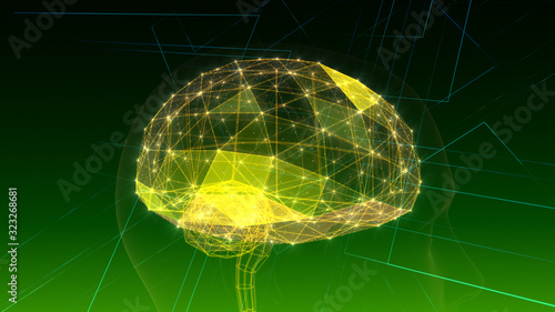 AI artificial intelligence digital network computer technologies 3D illustration
