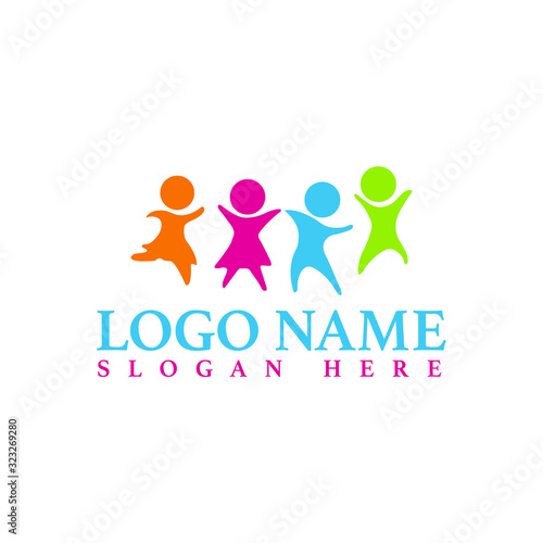 Children Charity logo template - VECTOR