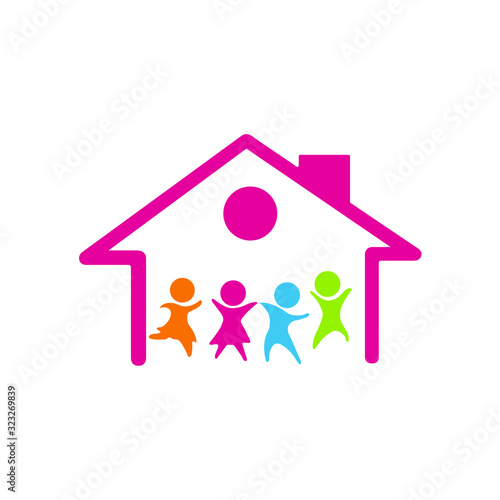 Kids daycare institute logo template - VECTOR