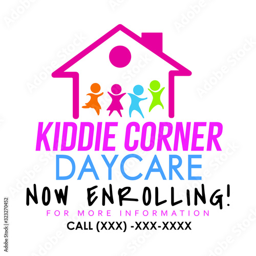 Kids daycare logo template - VECTOR