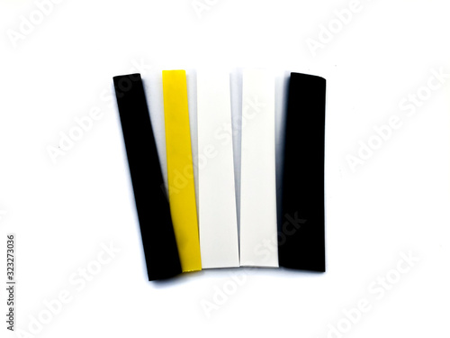 Thermotubes for wires isolated on a white background. Thermotubes for insulation of wires. Set of thermotubes.