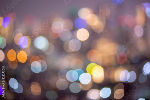 Wallpaper Mural Bokeh  light in the fastival in the evening at Bangkok , Thailand. Abstract bokeh yellow light of the city in night time and soft color. Torontodigital.ca