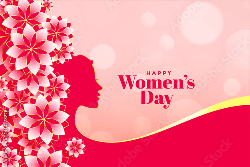 attractive happy womens day flower banner design
