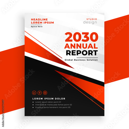 modern red annual report brochure page template