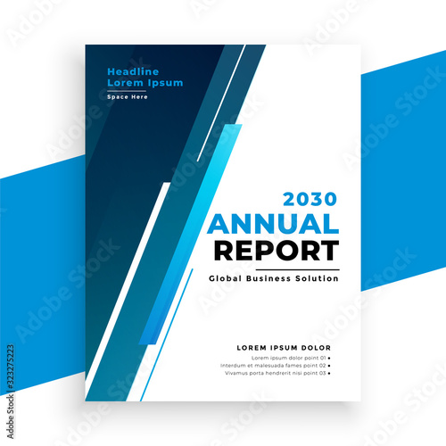 modern blue business annual report brochure template
