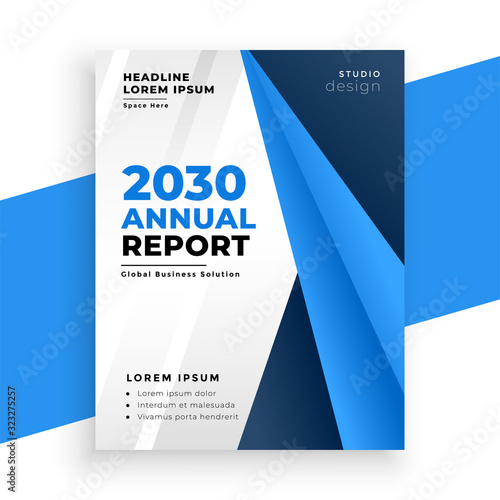 blue annual report brochure business layout design