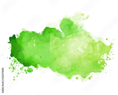 watercolor stain texture in green color shade