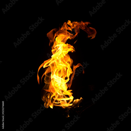 Fire flames on black background. © jamroenjaiman