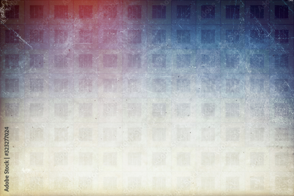 Grunge texture. Retro photographic film effect. Windows pattern.