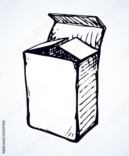 Rectangular carton packaging. Vector drawing